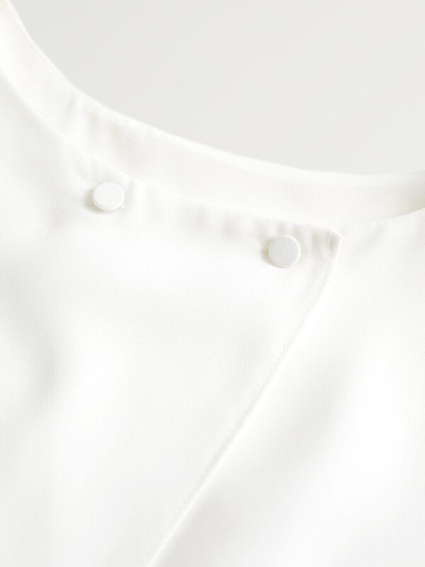 MANGO Women White Solid Layered Styled Back Top