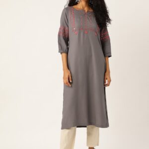 Sangria Women Yoke Design Straight Kurta