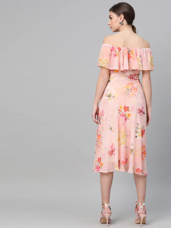 SASSAFRAS  Floral Print Off-Shoulder A-Line Dress