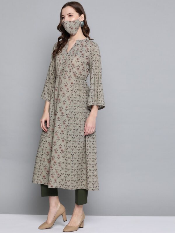 HERE&NOW Women Floral Printed A-Line Kurta