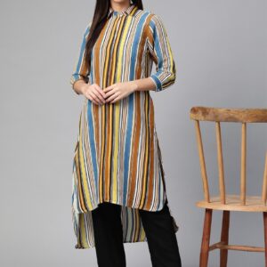 Sangria Women  Striped High-Low Tunic