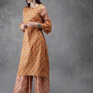 Anouk Women Printed Kurta with Sharara