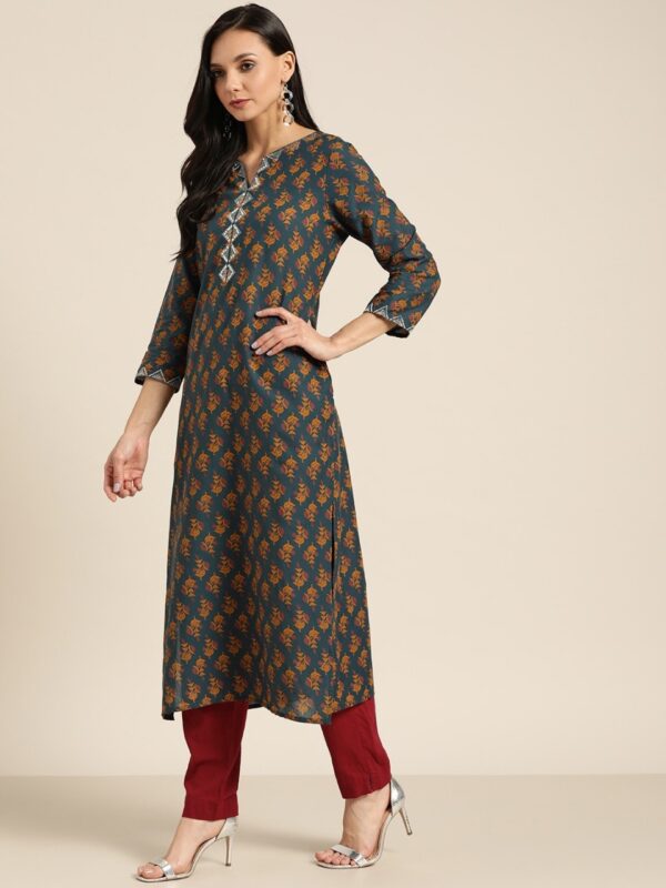 Moda Rapido Women Printed Pure Cotton Straight Kurta