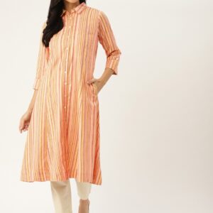 Sangria Women  Striped A-Line Kurta