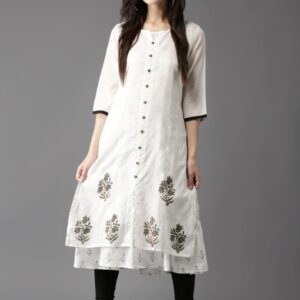 HERE&NOW Women Printed Straight Layered Kurta