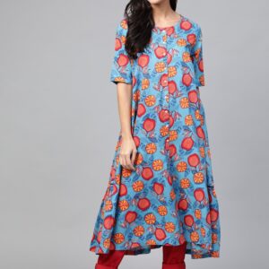 Sangria Women Quirky Print A-Line Kurta