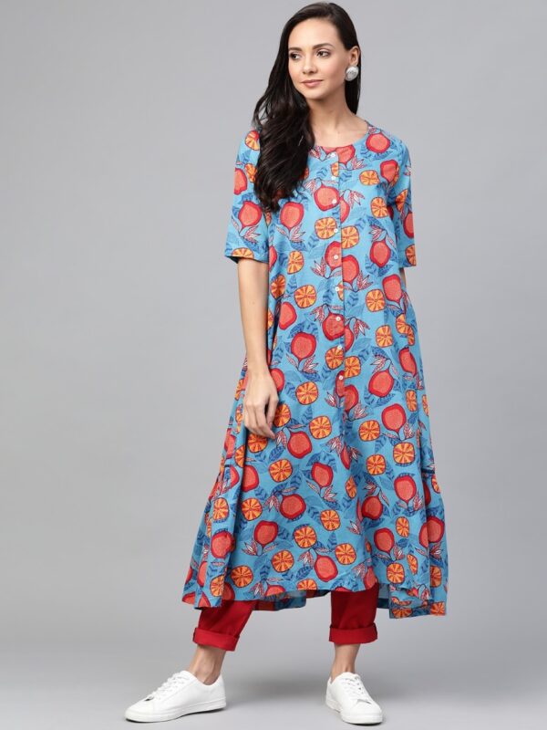 Sangria Women Quirky Print A-Line Kurta