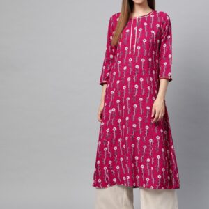 Sangria Women  Printed A-Line Kurta