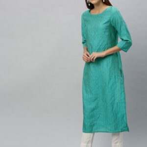 Anouk Women Striped Straight Kurta