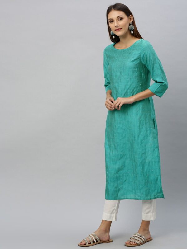 Anouk Women Striped Straight Kurta