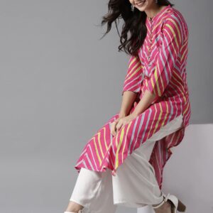 HERE&NOW Honeysuckle Kurta with Chevron Pattern