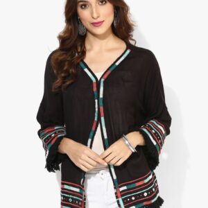 Sangria Solid Open Front Shrug