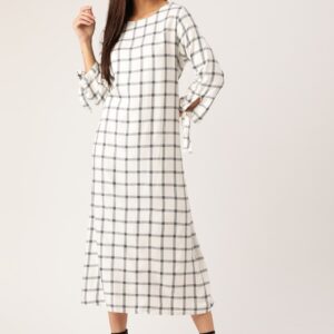 Moda Rapido Women Checked Maxi Dress