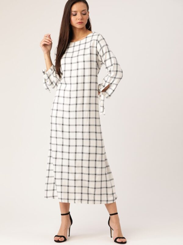 Moda Rapido Women Checked Maxi Dress