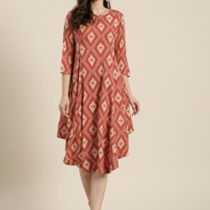 Sangria Women Printed A-Line Dress