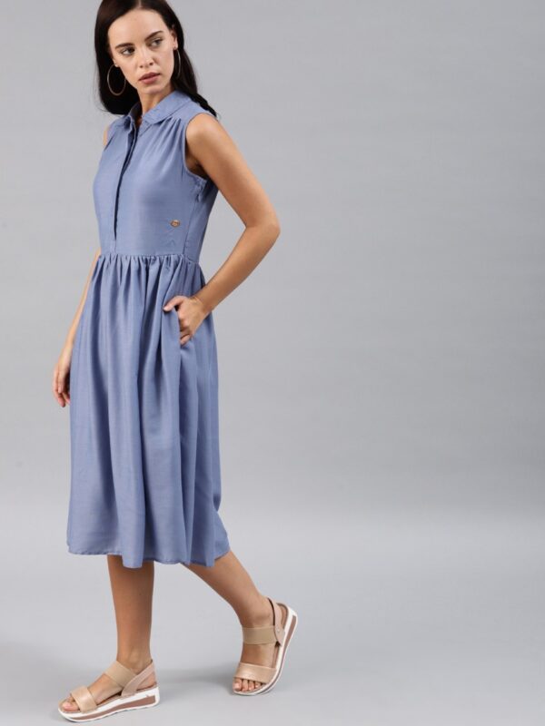 French Connection Women Solid Fit and Flare Dress