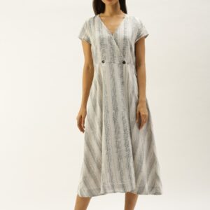 Taavi Women Ikat Woven Design Sustainable Wrap Dress