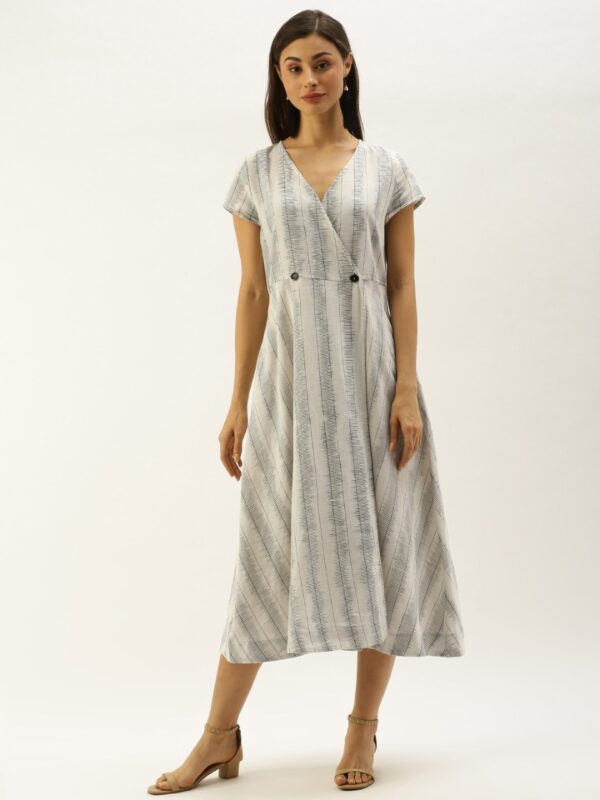 Taavi Women Ikat Woven Design Sustainable Wrap Dress