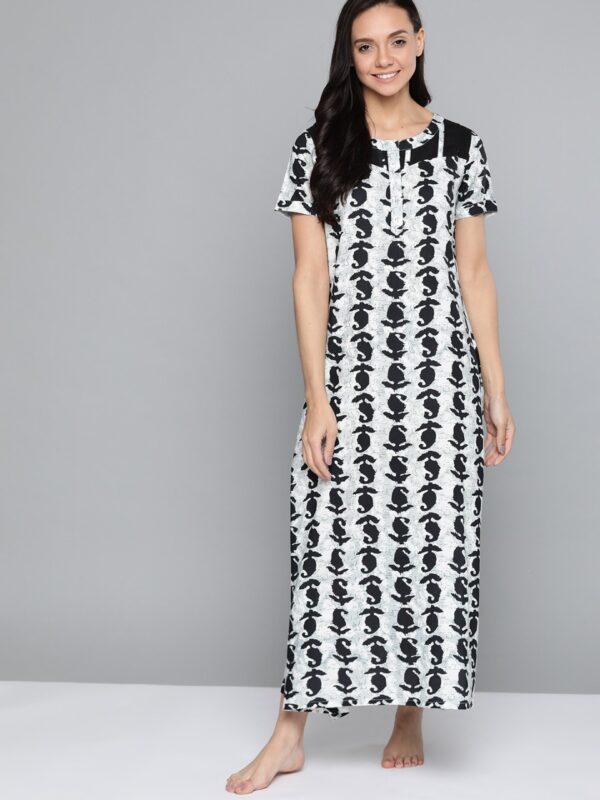 HERE&NOW Women Printed Nightdress