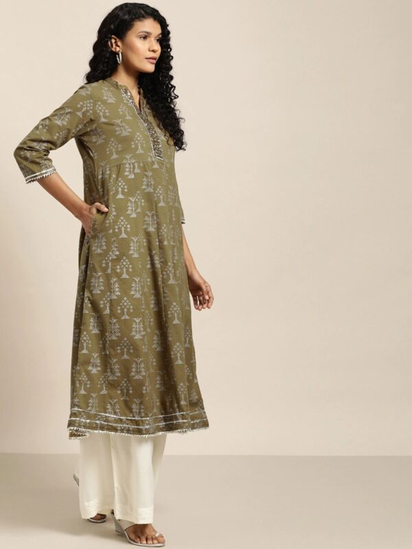 Sangria Women Khari Print A-Line Kurta