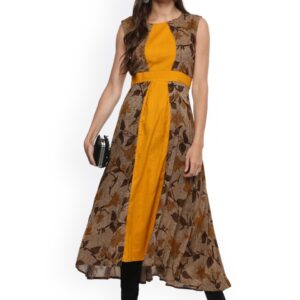 La Firangi Women Panelled Floral Print Anarkali Kurta