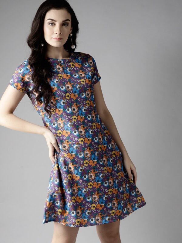 Moda Rapido Women Printed A-Line Dress