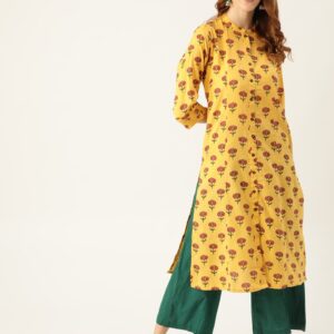 Sangria Women Block Print A-Line Kurta