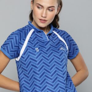 HRX Women Strong Printed Rapid-Dry Polo Cricket T-shirt