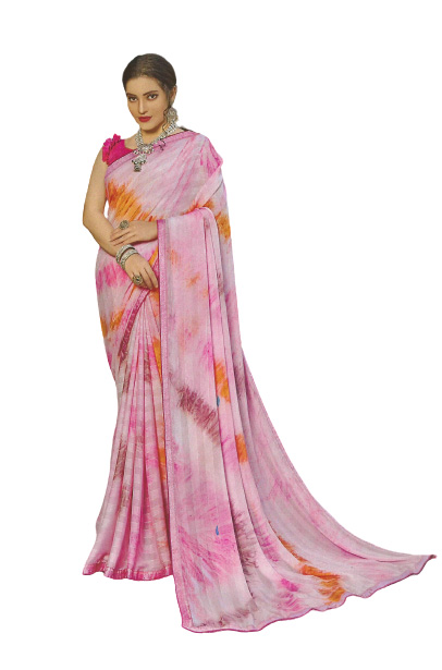 Jack Williams Printed Fancy Saree with Blouse