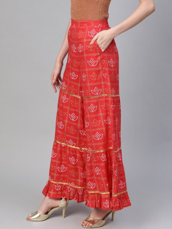 HERE&NOW Women Bandhani Print Flared Sharara