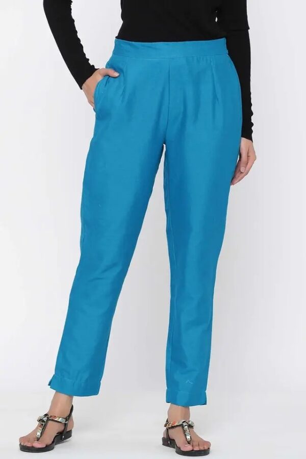 Juniper Womens Cotton Solid Straight Pants With Side Pocket