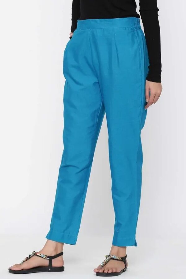 Juniper Womens Cotton Solid Straight Pants With Side Pocket