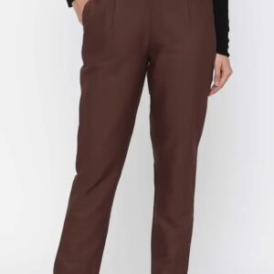 Juniper Womens Cotton Solid Straight Pants With Side Pocket