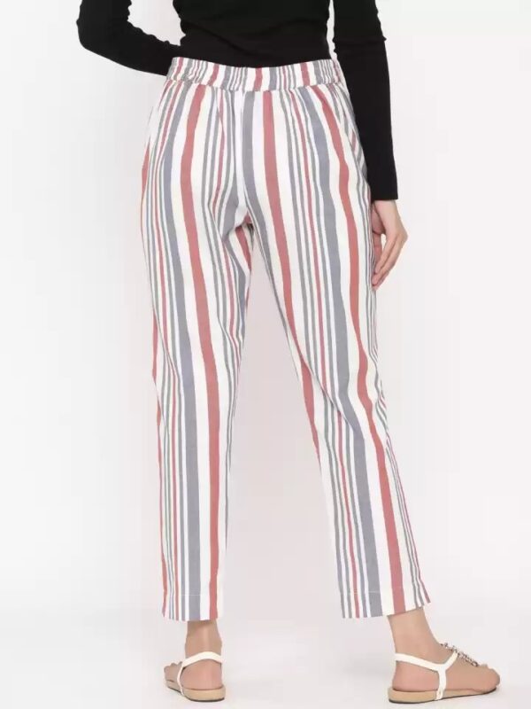 Juniper  Slim Fit Women Cotton Striped Straight Pants