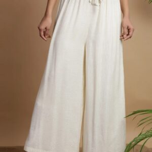 Juniper Rayon Lurex Woven Design Wide Leg Palazzo