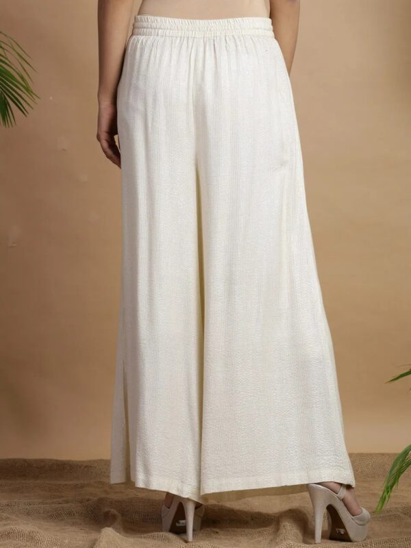 Juniper Rayon Lurex Woven Design Wide Leg Palazzo