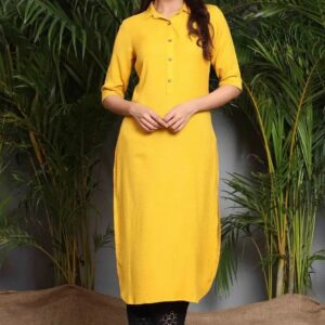 Juniper Woven Shirt Collar Straight Fit Womens Kurta