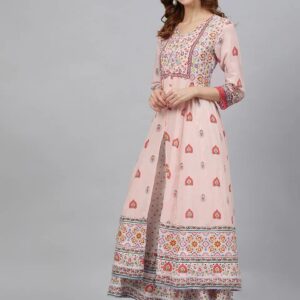 Juniper Cambric Printed Anarkali Kurta with Dupatta