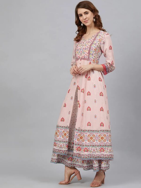 Juniper Cambric Printed Anarkali Kurta with Dupatta