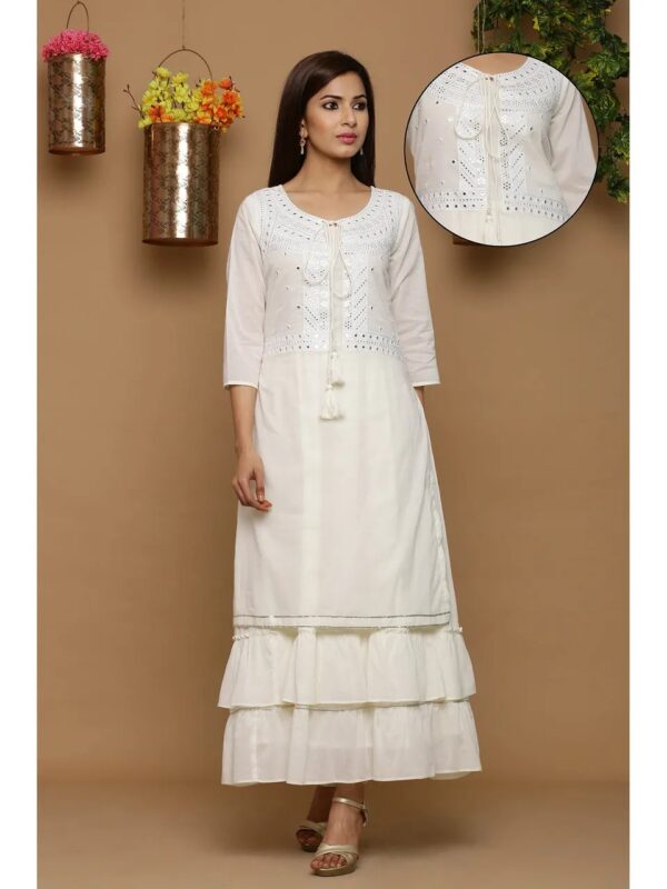 Juniper Cotton Embellished Kurta Dress