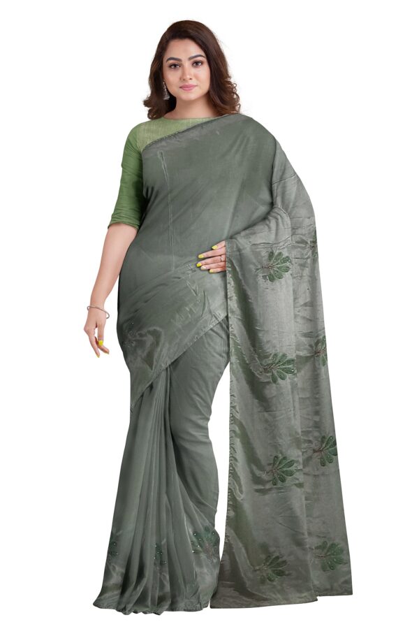 Jack Williams Embroidery Print Saree with Blouse