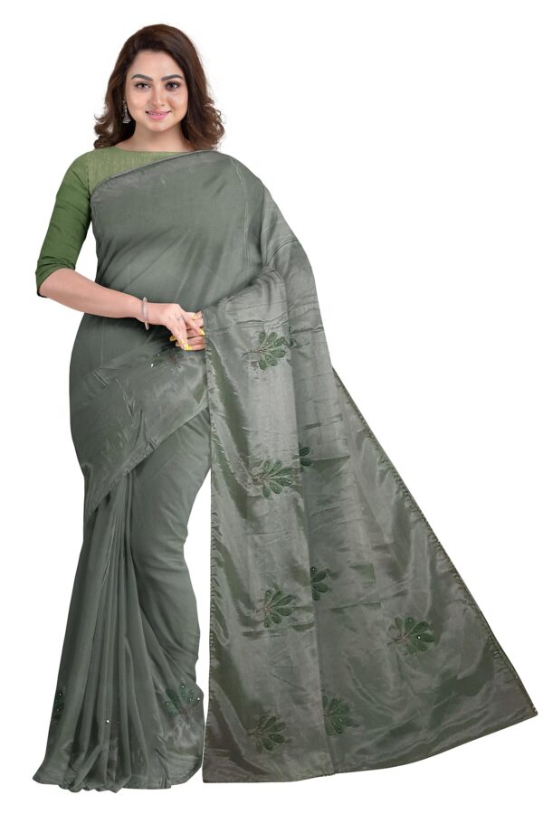 Jack Williams Embroidery Print Saree with Blouse