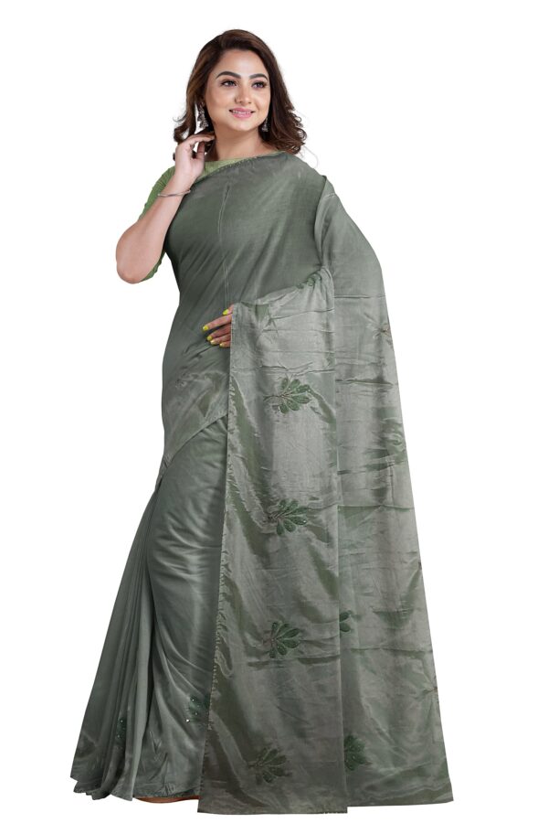 Jack Williams Embroidery Print Saree with Blouse