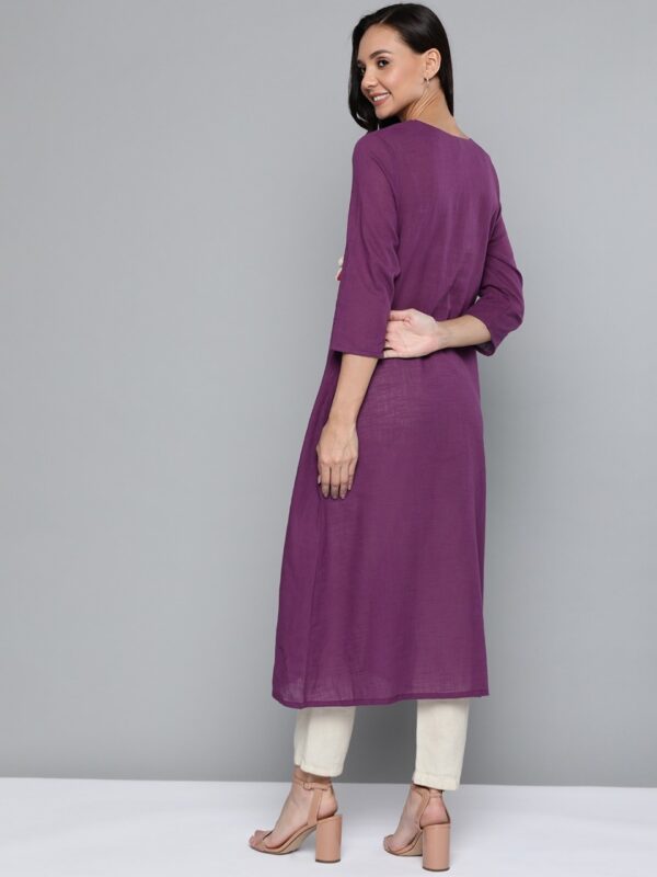 HERE&NOW Women Yoke Design Semi-Sheer A-Line Kurta