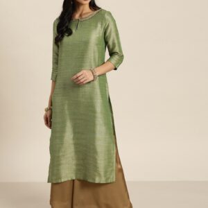 Moda Rapido Women  Woven Design Straight Kurta