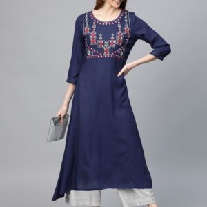 HERE&NOW Women Yoke Design A-Line Kurta