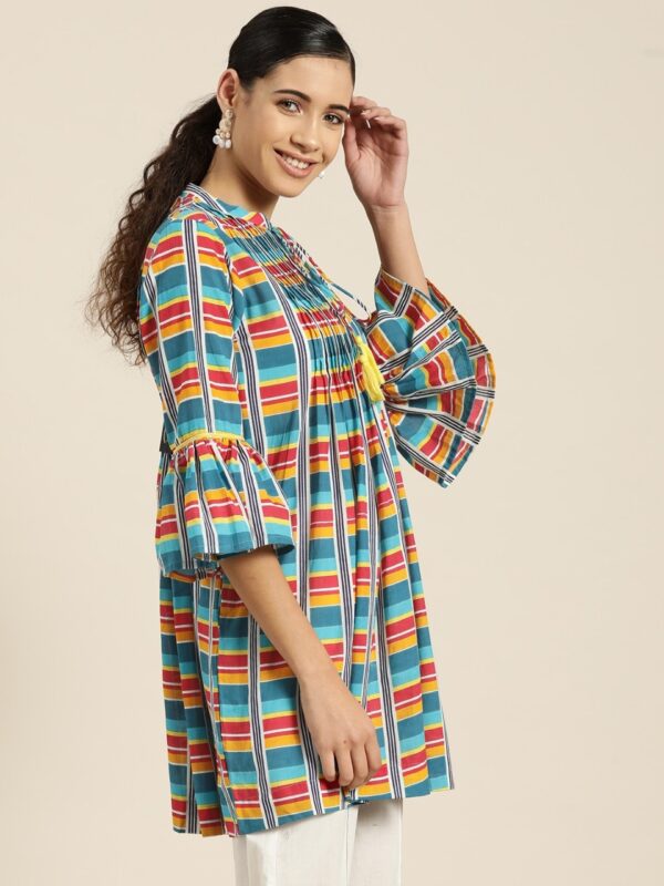 Sangria Women Striped A-Line Pure Cotton Tunics Kurta