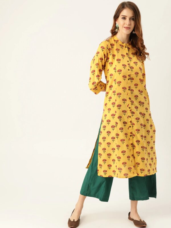 Sangria Women Block Print A-Line Kurta