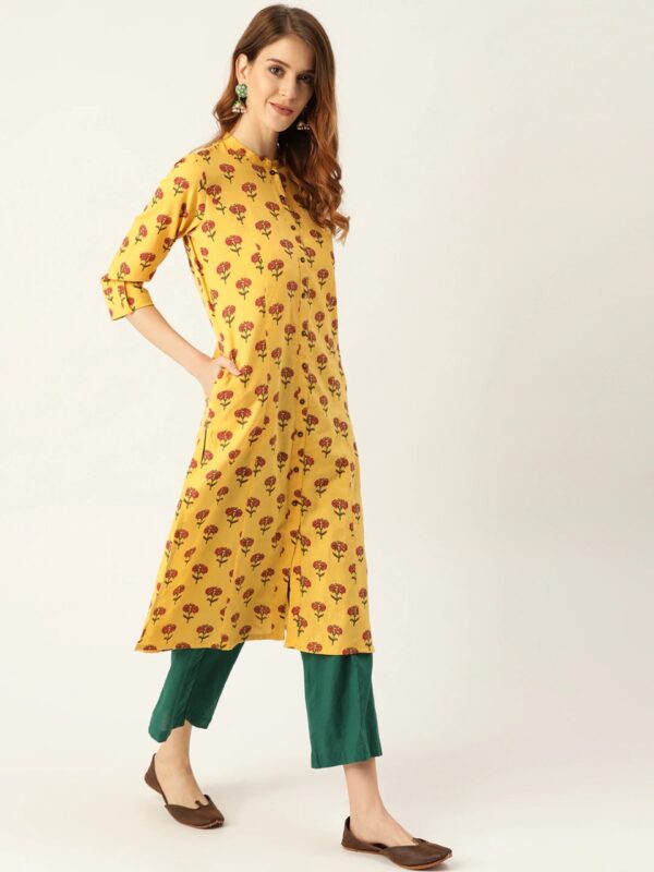 Sangria Women Block Print A-Line Kurta