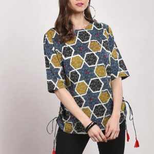 Sangria Women Printed Pure Cotton Top